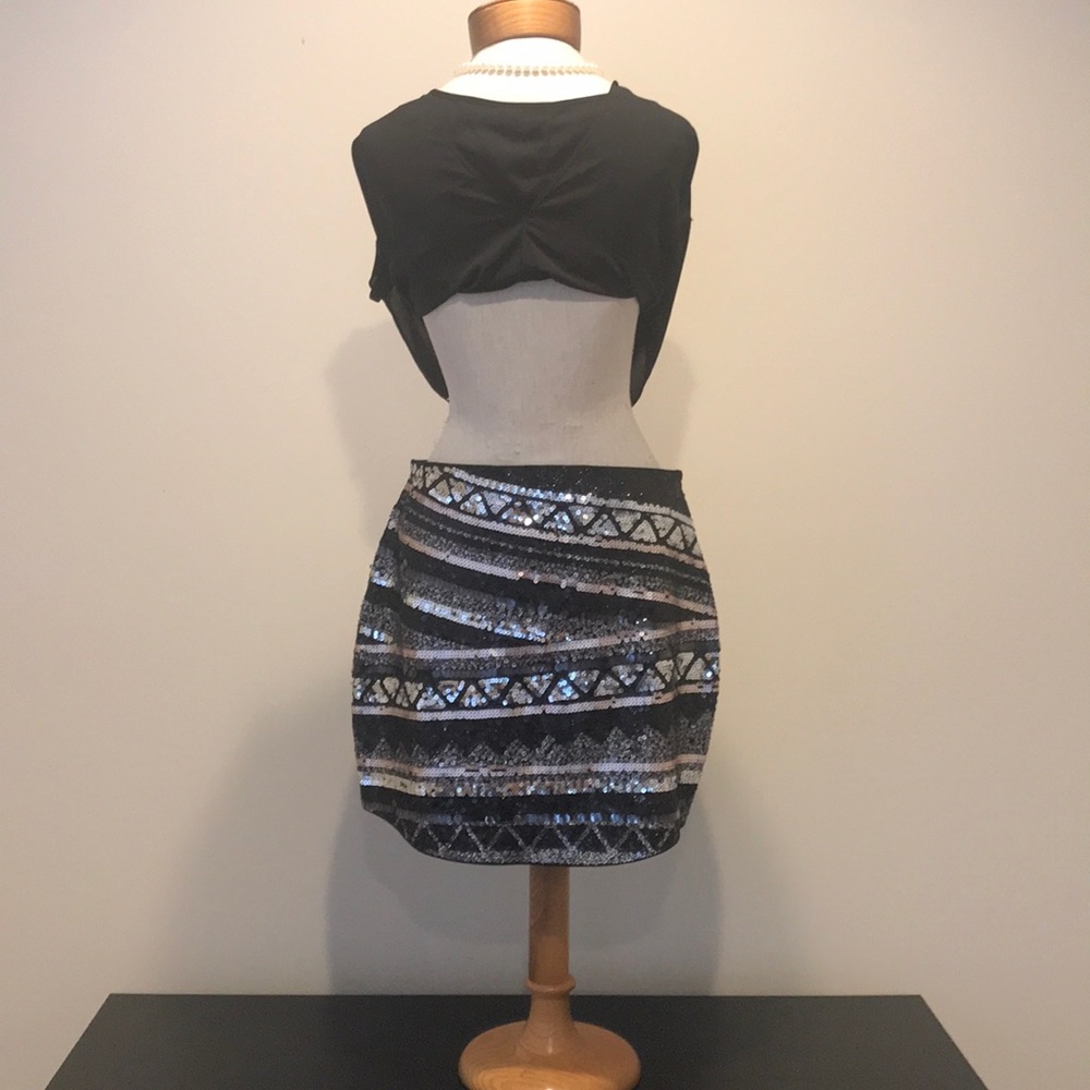 Sequined mini skirt